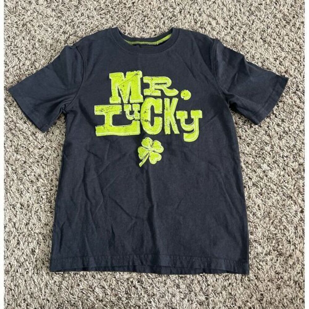 Jumping Beans Boys Gray "Mr. Lucky" short sleeve shirt‎ size 7X
